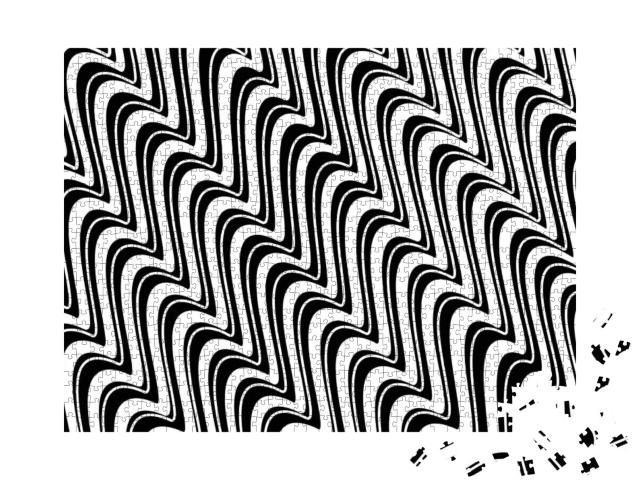 Puzzle 1000 Teile „Monochromes Design: Abstrakte Wellenlinien“