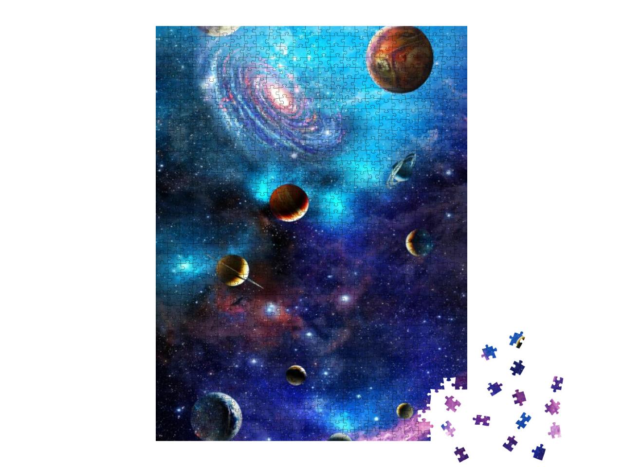 Puzzle 1000 Teile „Weltraum mit Nebel und Galaxien“