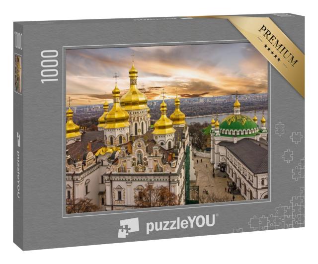 Puzzle 1000 Teile „Kuppeln des Klosters Pechersk Lavra am Dnepr, Ukraine“