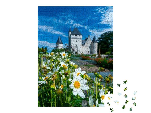 Puzzle 1000 Teile „Unesco-Weltkulturerbe: Schloss Rivau im Dorf Lémeré, Loiretal, Frankreich“