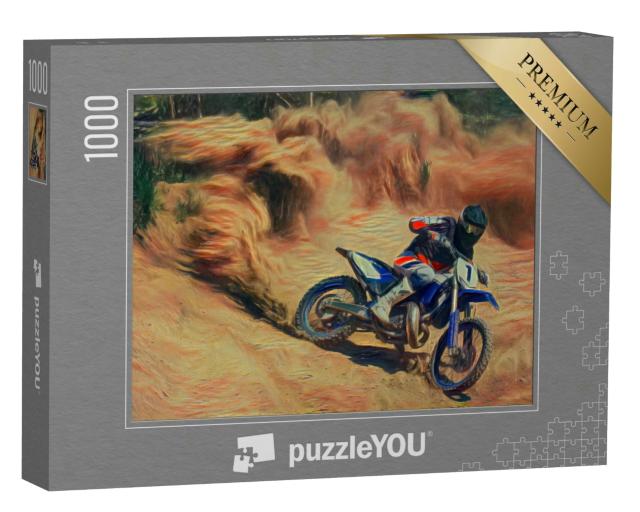 Puzzle 1000 Teile „im Stil von Edvard Munch, Der Schrei - Motocross - Puzzle-Kollektion Künstler & Gemälde“