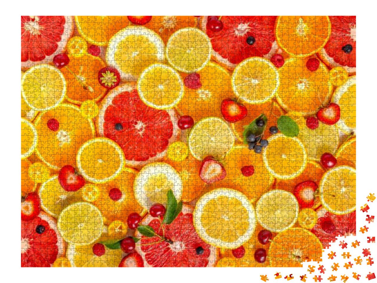 Puzzle 2000 Teile „Frisch aufgeschnittene Zitrusfrüchte“