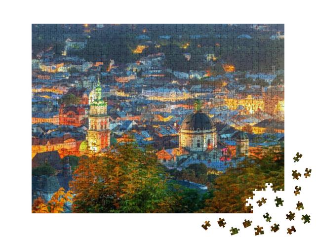 Puzzle 1000 Teile „Historisches Zentrum von Lwiw in der Ukraine“
