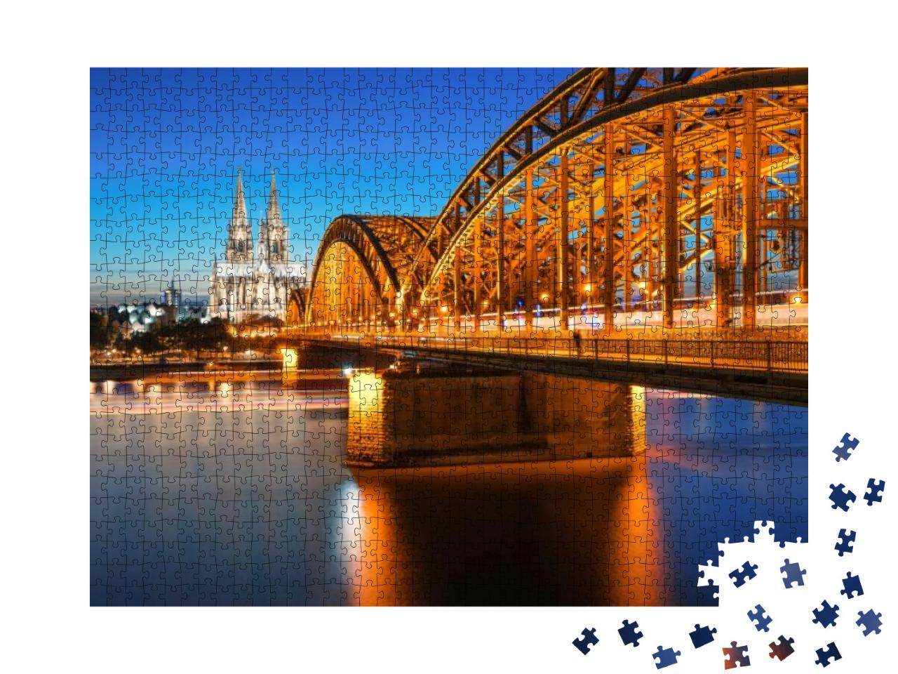 Puzzle 1000 Teile „Dom und Hohenzollernbrücke, Köln, Deutschland“
