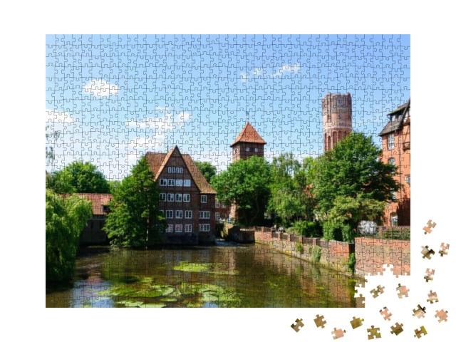 Puzzle 1000 Teile „Kanäle der Stadt Lüneburg, Deutschland“
