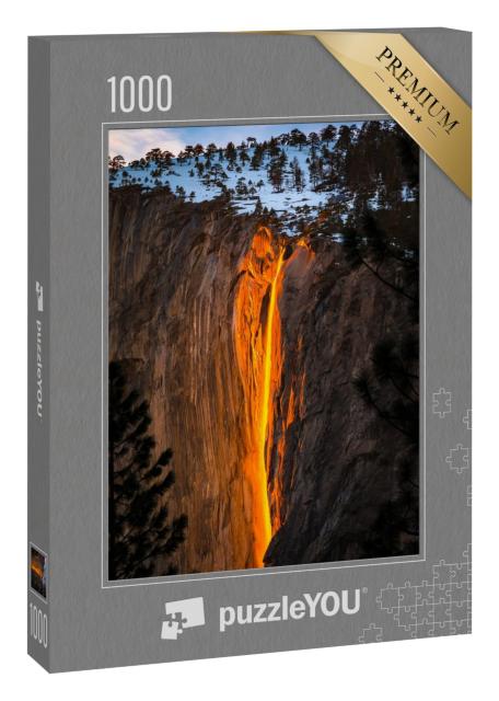 Puzzle 1000 Teile „Yosemite Firefall im Sonnenuntergang, Kalifornien, USA“