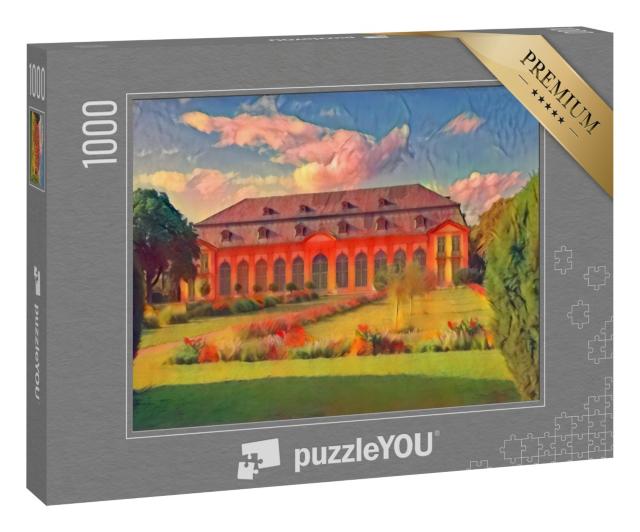 Puzzle 1000 Teile „im Kunst-Stil von Franz Marc - Altes Haus in Darmstadt, Hessen, Deutschland“