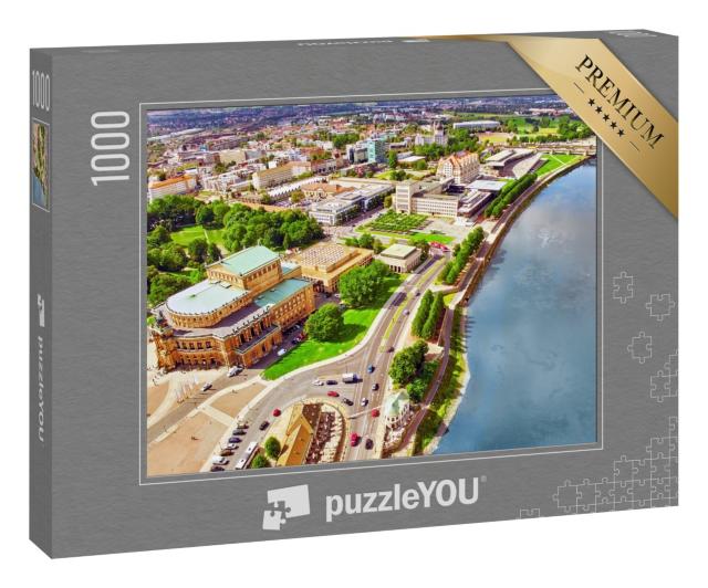 Puzzle 1000 Teile „Histoirisches Zentrum der Dresdner Altstadt an der Elbe“