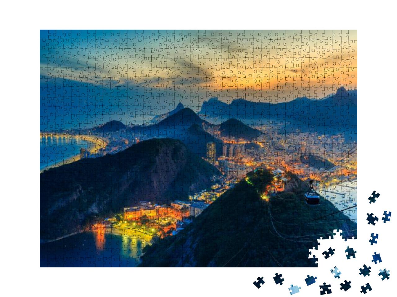 Puzzle 1000 Teile „Nachtansicht von Rio de Janeiro“