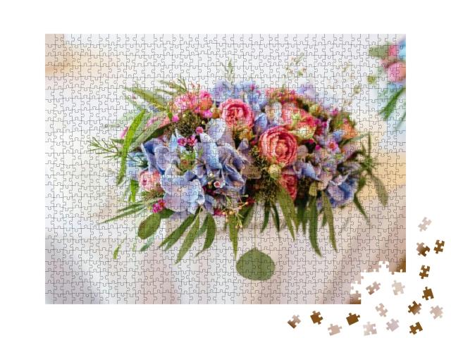 Puzzle 1000 Teile „Blumenstrauß, Hochzeit, Urlaub“