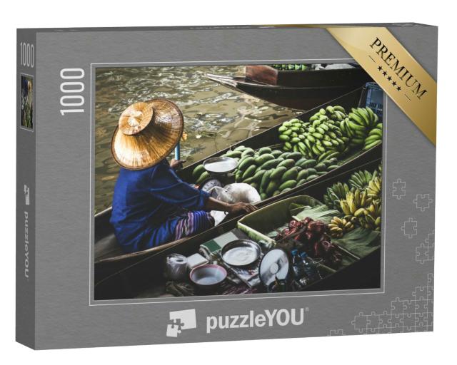 Puzzle 1000 Teile „Exotisch: der schwimmende Markt Damnoen Saduak“