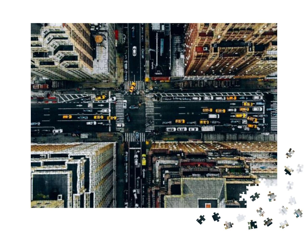Puzzle 1000 Teile „Luftaufnahme von New York Downtown“