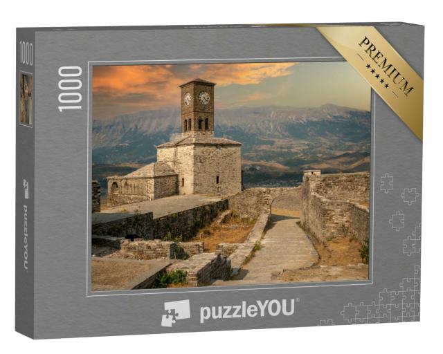 Puzzle 1000 Teile „Uhrenturm und Festung in Gjirokaster, Albanien“