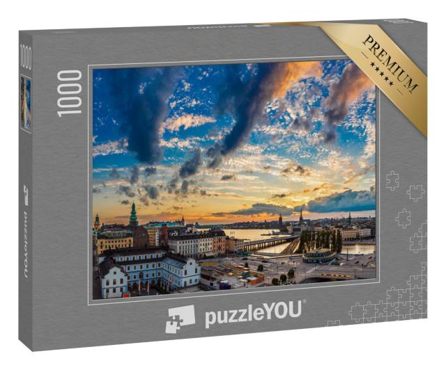 Puzzle 1000 Teile „Abendansicht von Gamla Stan in Stockholm, Schweden“