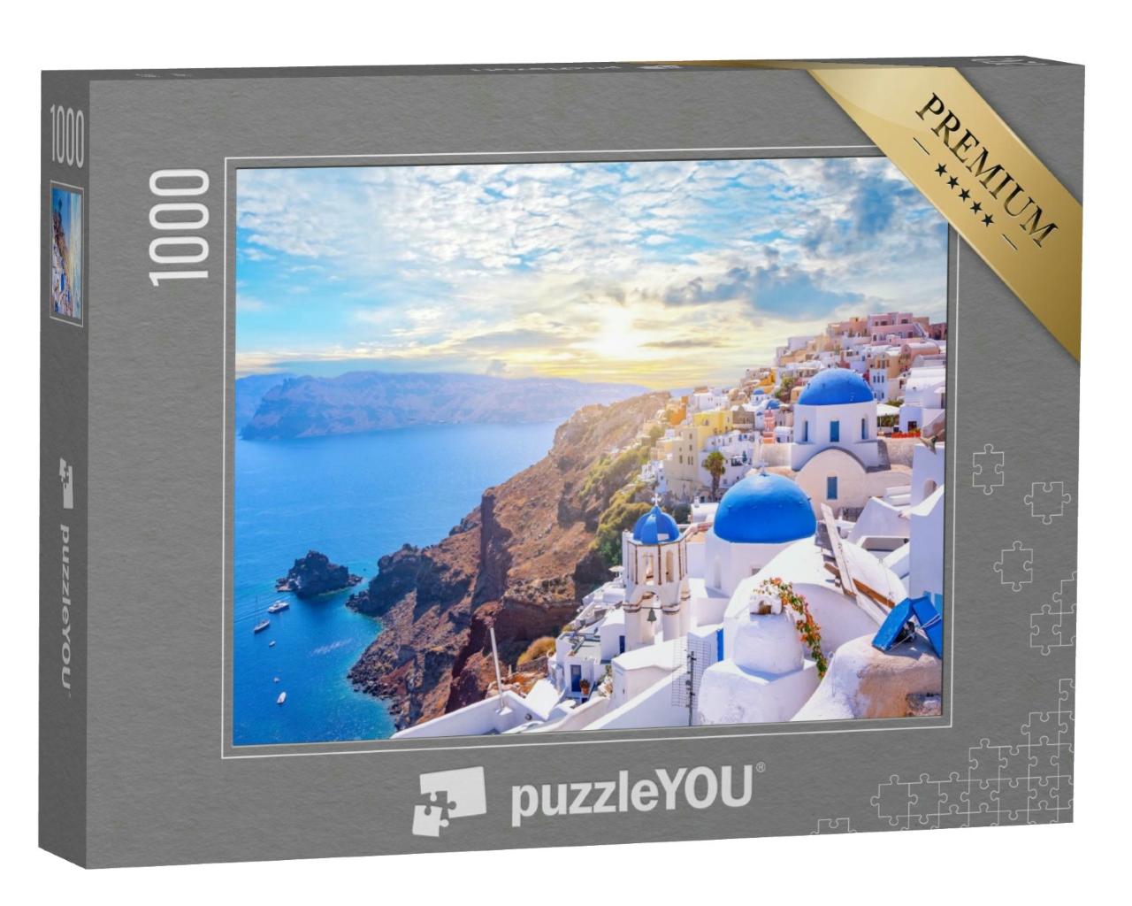 Puzzle 1000 Teile „Oia: Stadt auf Santorini, Griechenland“