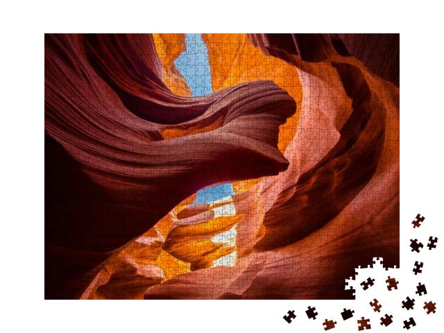 Puzzle 1000 Teile „Sandsteinformationen im Antelope Canyon, Arizona, USA“