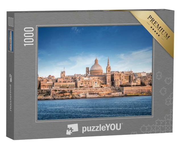 Puzzle 1000 Teile „Skyline von Valletta mit der St. Pauls Cathedral“