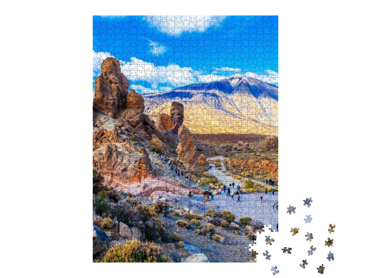Puzzle 1000 Teile „Berg Teide und Garcia-Stein, Teneriffa, Spanien“