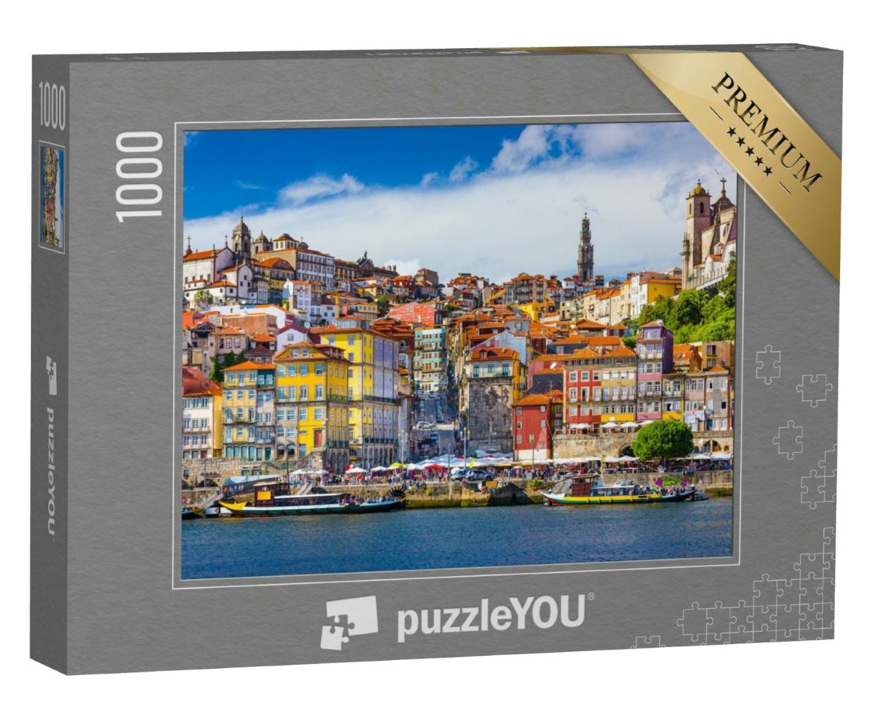 Puzzle 1000 Teile „Altstadt-Skyline von Porto am Fluss Duoro, Portugal“