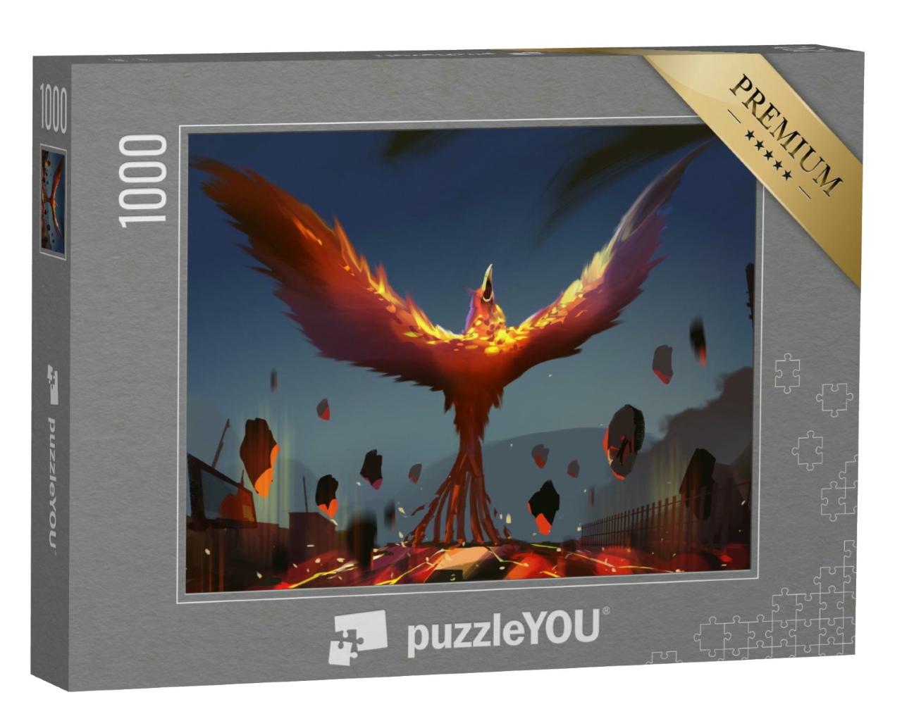 Puzzle 1000 Teile „Digitale Kunst: Die Auferstehung des Phönix“