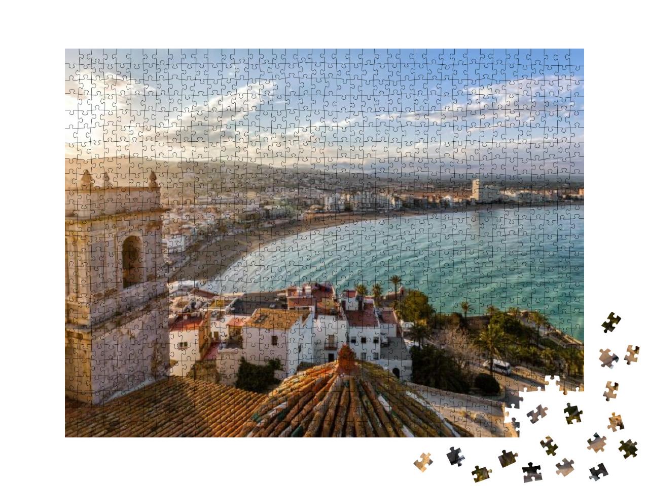 Puzzle 1000 Teile „Romantische Küstenstadt, Valencia, Spanien“