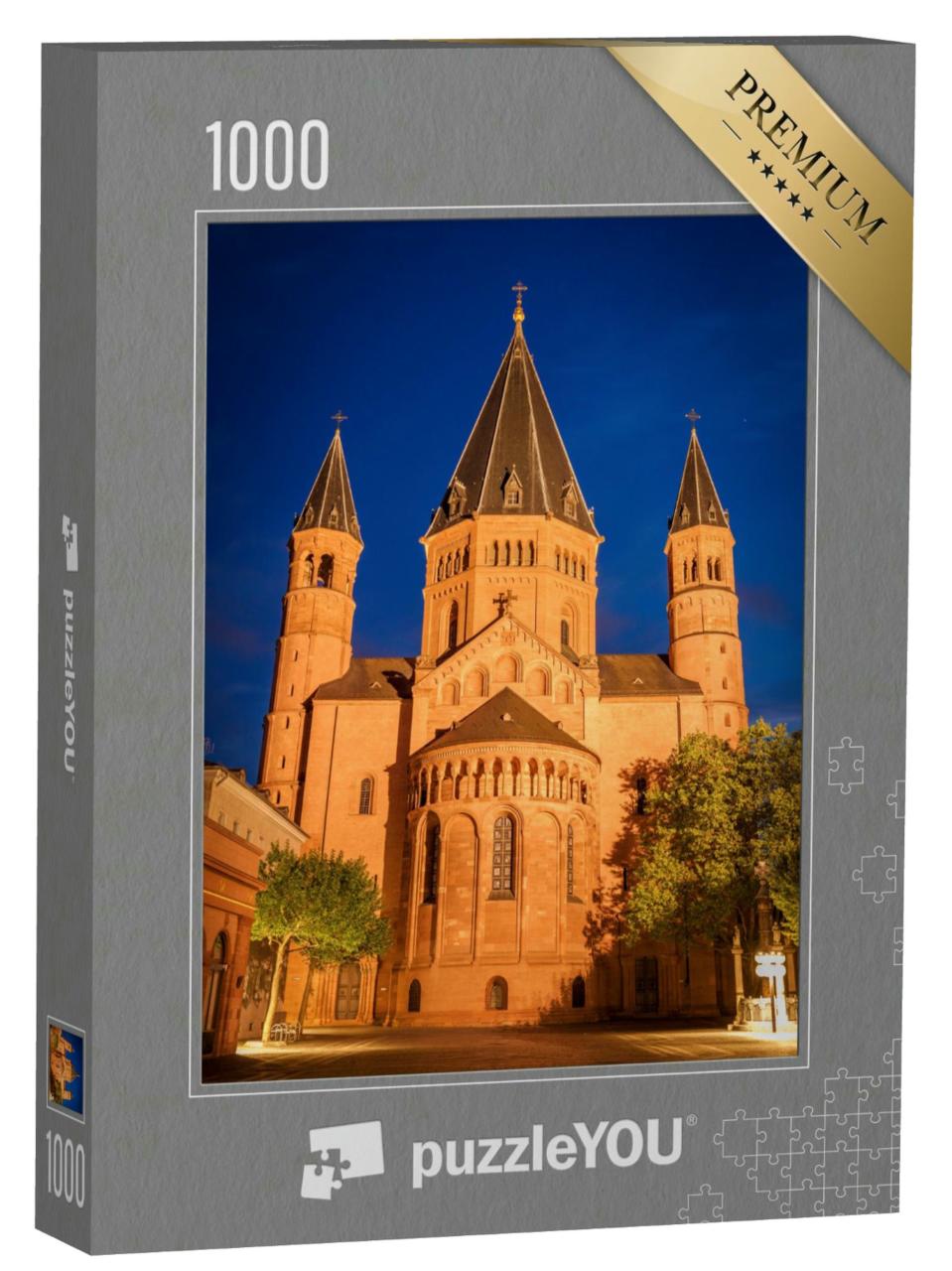 Puzzle 1000 Teile „Mainzer Dom am Abend, Mainz, Rheinland-Pfalz“