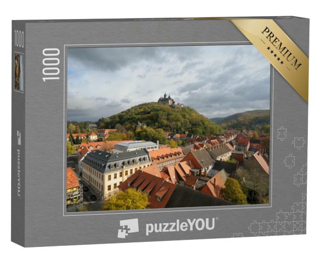 Puzzle 1000 Teile „Wernigerode mit seinem mittelalterlichen Schloss über der Stadt“