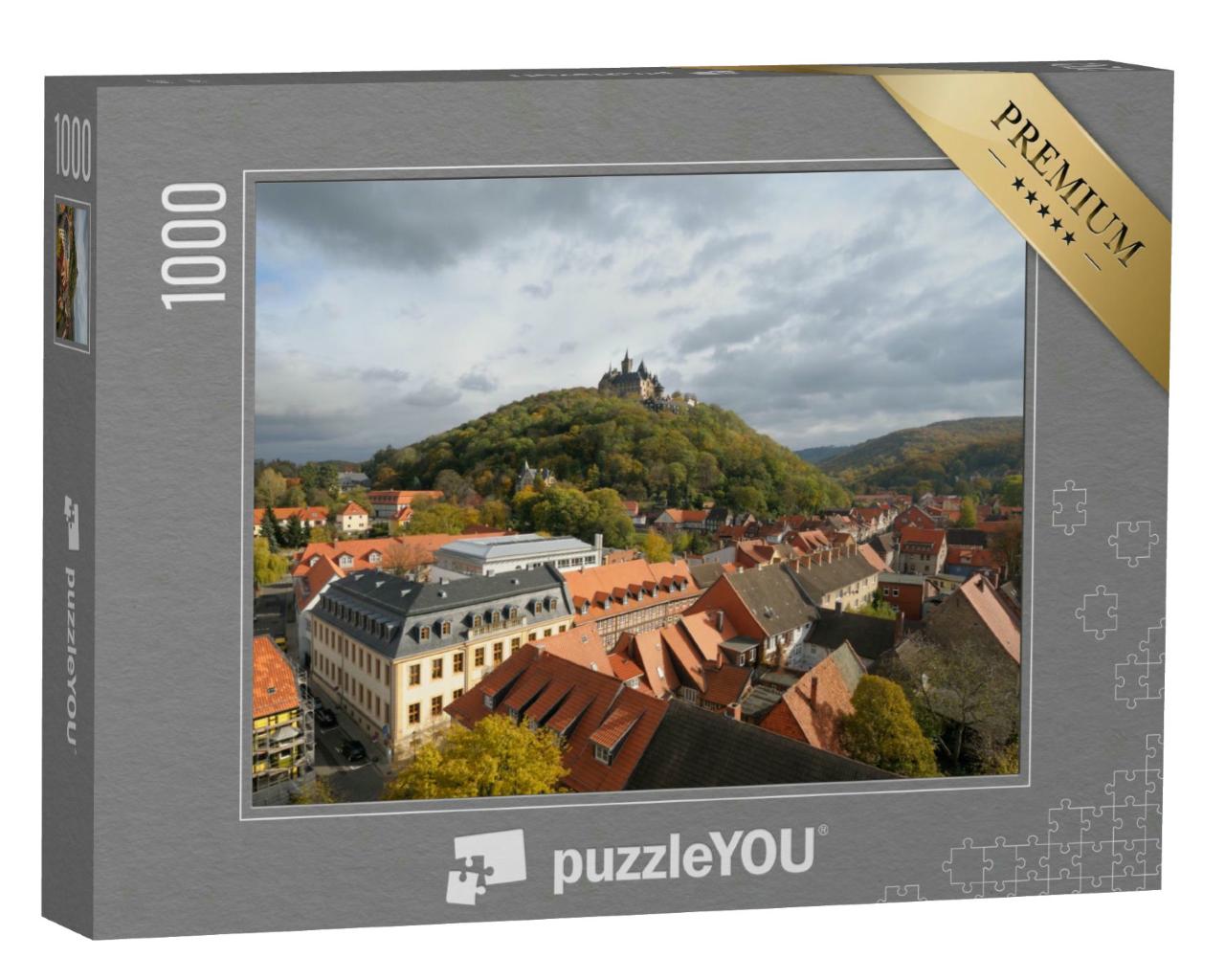 Puzzle 1000 Teile „Wernigerode mit seinem mittelalterlichen Schloss über der Stadt“