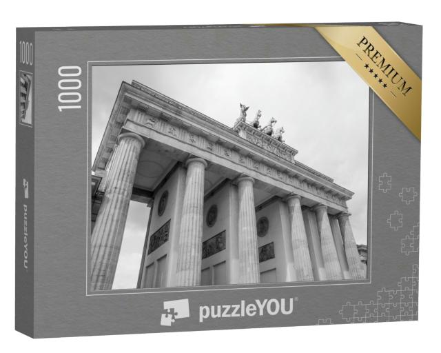 Puzzle 1000 Teile „Brandenburger Tor: berühmtes Wahrzeichen von Berlin, Schwarz-Weiß“