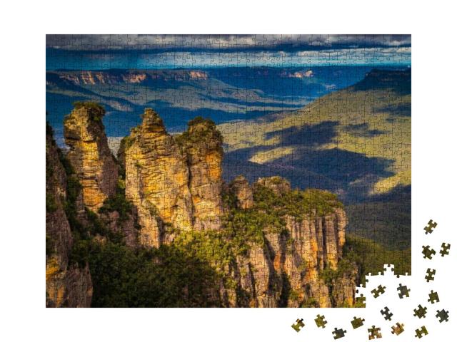 Puzzle 1000 Teile „Die berühmte Sandsteinfelsformation Three Sisters in den Blue Mountains in New South Wales, Australien“