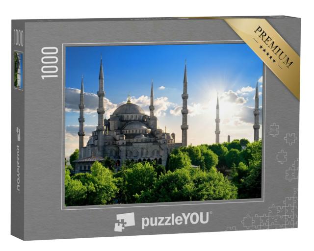 Puzzle 1000 Teile „Berühmte Blaue Moschee an einem sonnigen Sommertag, Türkei“