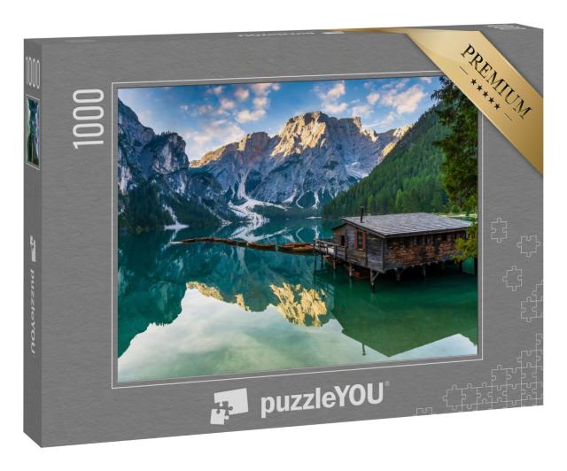 Puzzle 1000 Teile „Pragser Wildsee in den Dolomiten, Naturpark Fanes-Sennes-Prags, Dolomiten“