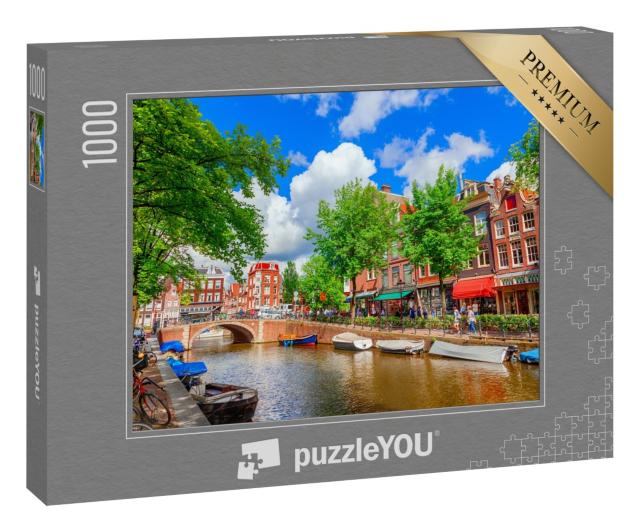 Puzzle 1000 Teile „Gracht in Amsterdam, Niederlande“
