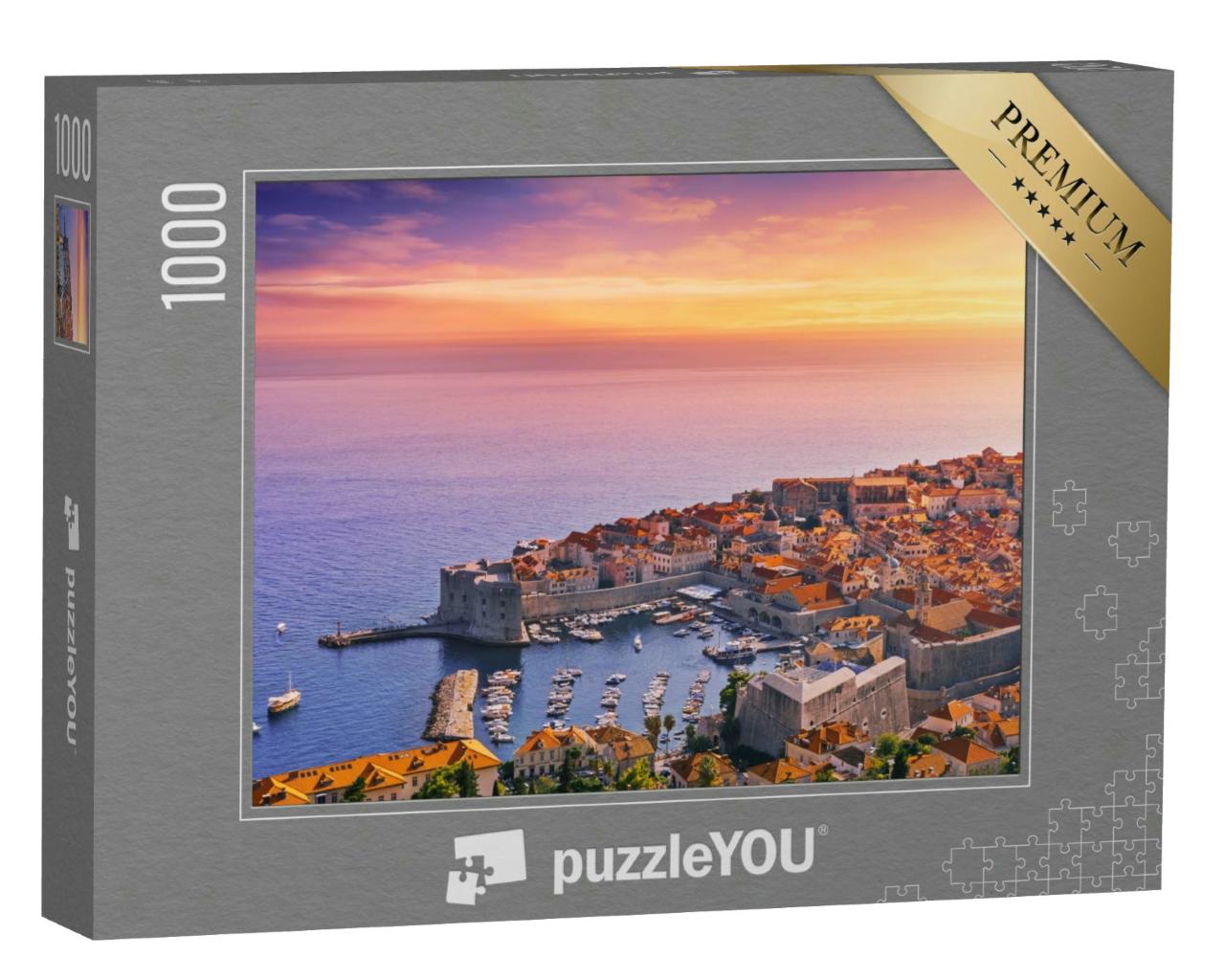 Puzzle 1000 Teile „Sonnenuntergang über Dubrovnik“