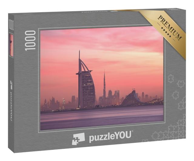 Puzzle 1000 Teile „Skyline von Dubai von Jumeirah Beach bis Downtown“