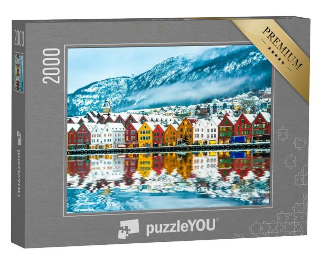 Puzzle 2000 Teile „Blick auf Bergen, Norwegen“