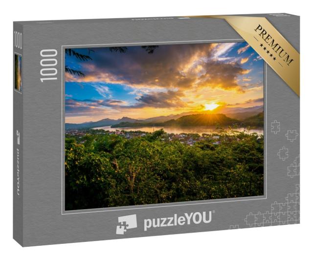 Puzzle 1000 Teile „Blaue Stunde am Mount Phousi, Luang Prabang, Laos“