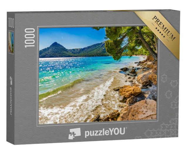 Puzzle 1000 Teile „Wunderschöne Küste von Platja de Formentor, Mallorca“
