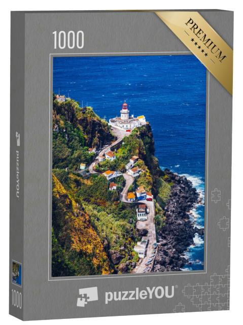 Puzzle 1000 Teile „Leuchtturm auf Ponta do Arnel, Azoren, Portugal“
