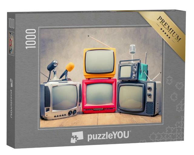 Puzzle 1000 Teile „Retro:TV-Empfänger und Mikrofone“