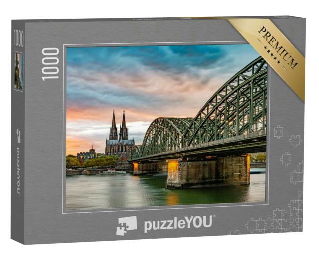 Puzzle 1000 Teile „Berühmte Hohenzollernbrücke und Kölner Dom, Deutschland“