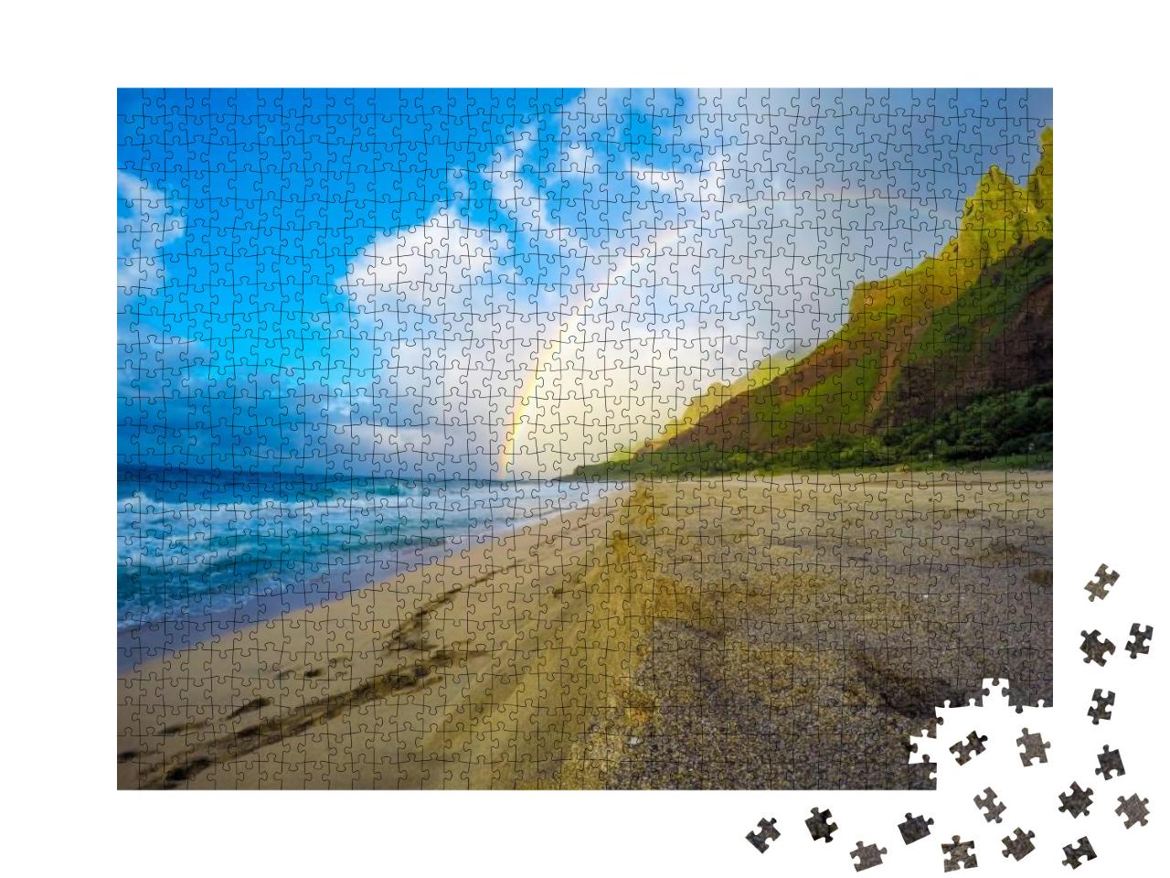 Puzzle 1000 Teile „Regenbogen über Na Pali, Kauai Hawaii“