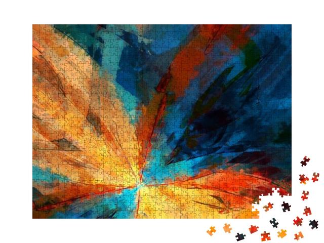 Puzzle 1000 Teile „Pinselstriche auf abstraktem Hintergrund“