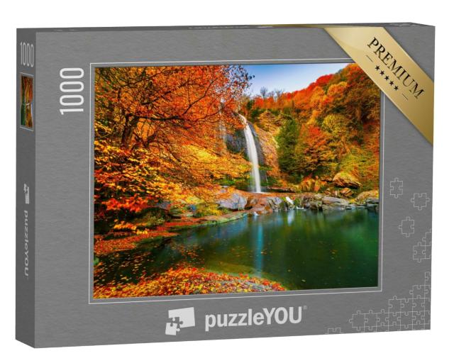 Puzzle 1000 Teile „Wunderschöne Herbstlandschaft: Suuctu Wasserfälle, Bursa, Türkei“
