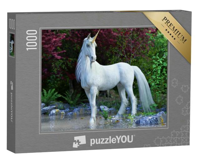 Puzzle 1000 Teile „Mythisches weiße Einhorn“