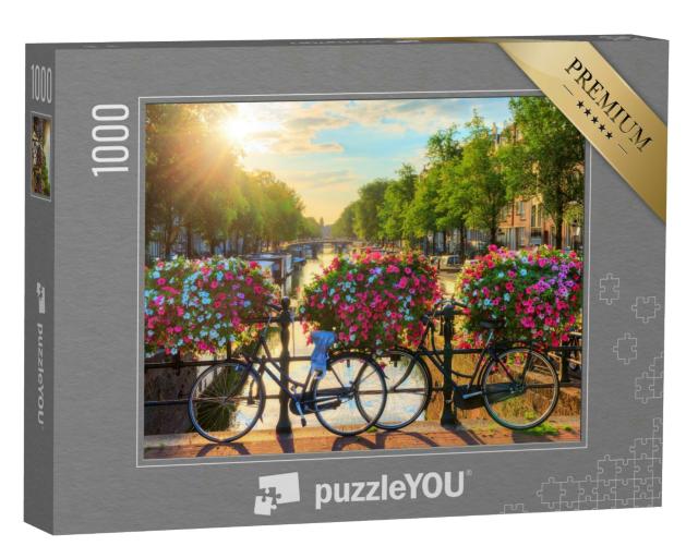 Puzzle 1000 Teile „Grachten in Amsterdam, UNESCO-Welkulturerbe, Niederlande“