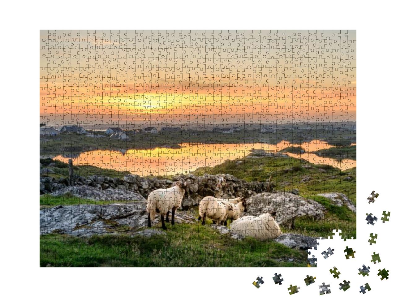 Puzzle 1000 Teile „Sonnenuntergang in Connemara, Irland“