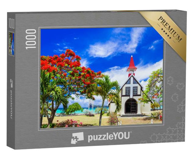 Puzzle 1000 Teile „Blühender Flammenbaum auf Mauritius“