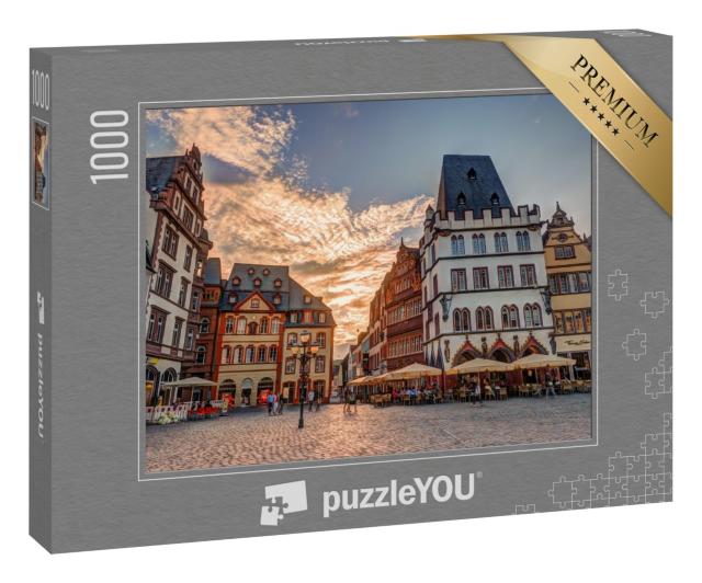 Puzzle 1000 Teile „Historische Hausfassaden am Hauptmarkt von Trier, Rheinland-Pfalz, Deutschland“