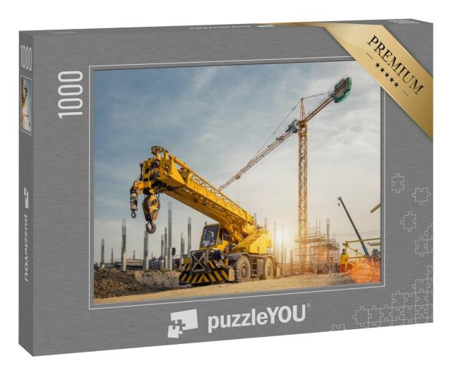 Puzzle 1000 Teile „Kräne auf einer Baustelle“